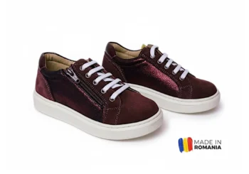 PANTOFI casual HOKIDE 400 , grena , din PIELE NATURALĂ