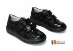 PANTOFI casual HOKIDE 398 , negru şpalt , din PIELE NATURALĂ