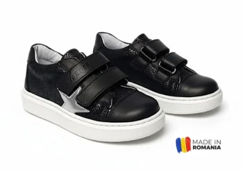 PANTOFI casual HOKIDE TA398, negru , din PIELE NATURALĂ