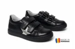 PANTOFI casual HOKIDE 398 , stea, negru , din PIELE NATURALĂ