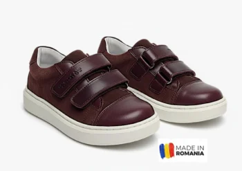 PANTOFI casual HOKIDE 398 , visiniu , din PIELE NATURALĂ