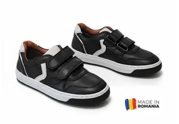 PANTOFI casual HUSI , negru , din PIELE NATURALĂ