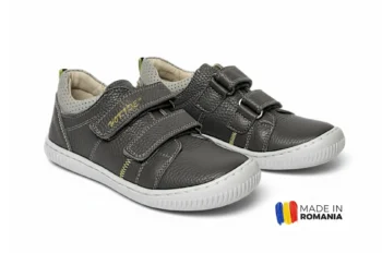 PANTOFI casual HOKIDE352 , gri , din PIELE NATURALĂ