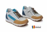 PANTOFI sport HUSI , mustar , din PIELE NATURALĂ