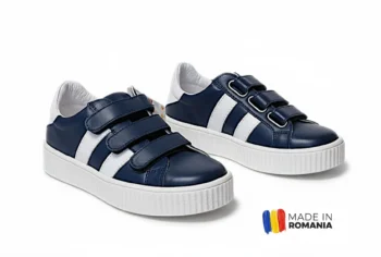PANTOFI sport HUSI TG , bleumarin , din PIELE NATURALĂ