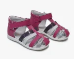 SANDALE HOKIDE 406 , fucsia , din PIELE NATURALĂ