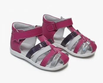 SANDALE HOKIDE 406 , fucsia , din PIELE NATURALĂ