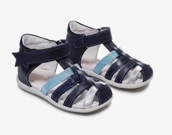 SANDALE HOKIDE 406 , bleumarin , din PIELE NATURALĂ