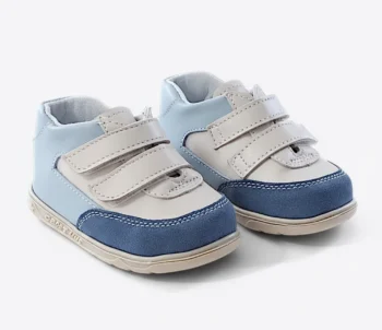 PANTOFI IVIA 0210 , blue-bej , din PIELE NATURALA