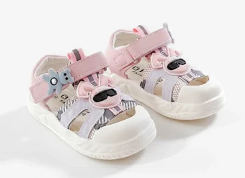 SANDALE KIDS F , bej-roz , foarte flexibile