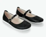 PANTOFI BALERINI 1804 , negru lux , din PIELE NATURALĂ