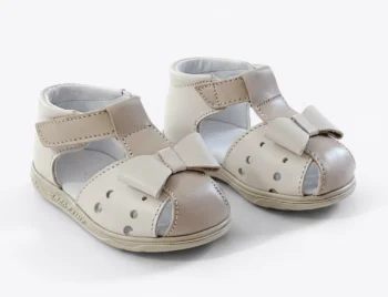 SANDALE IVIA SF1325 , fundiţă , bej , din PIELE NATURALĂ