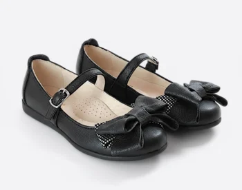 PANTOFI BALERINI 1804-3 , fundiţe , negru , din PIELE NATURALĂ